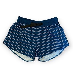 Nani Active Hybrid Explorer Swim Hike Navy Blue Striped Shorts size Large